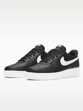 Nike Men’s Black Leather Air Force 1 ‘07 Low, Size 14, CT2302-002